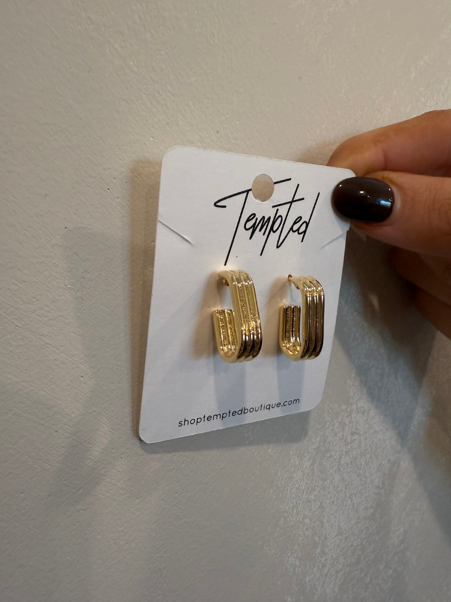 layered oval open hoops - gold