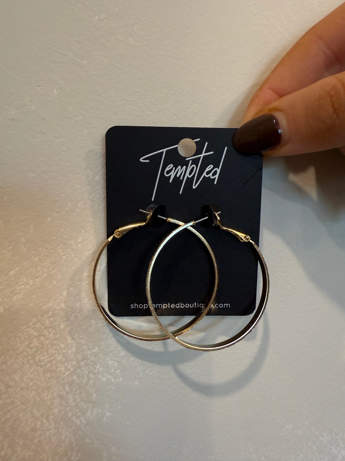 brass textured hoops - gold
