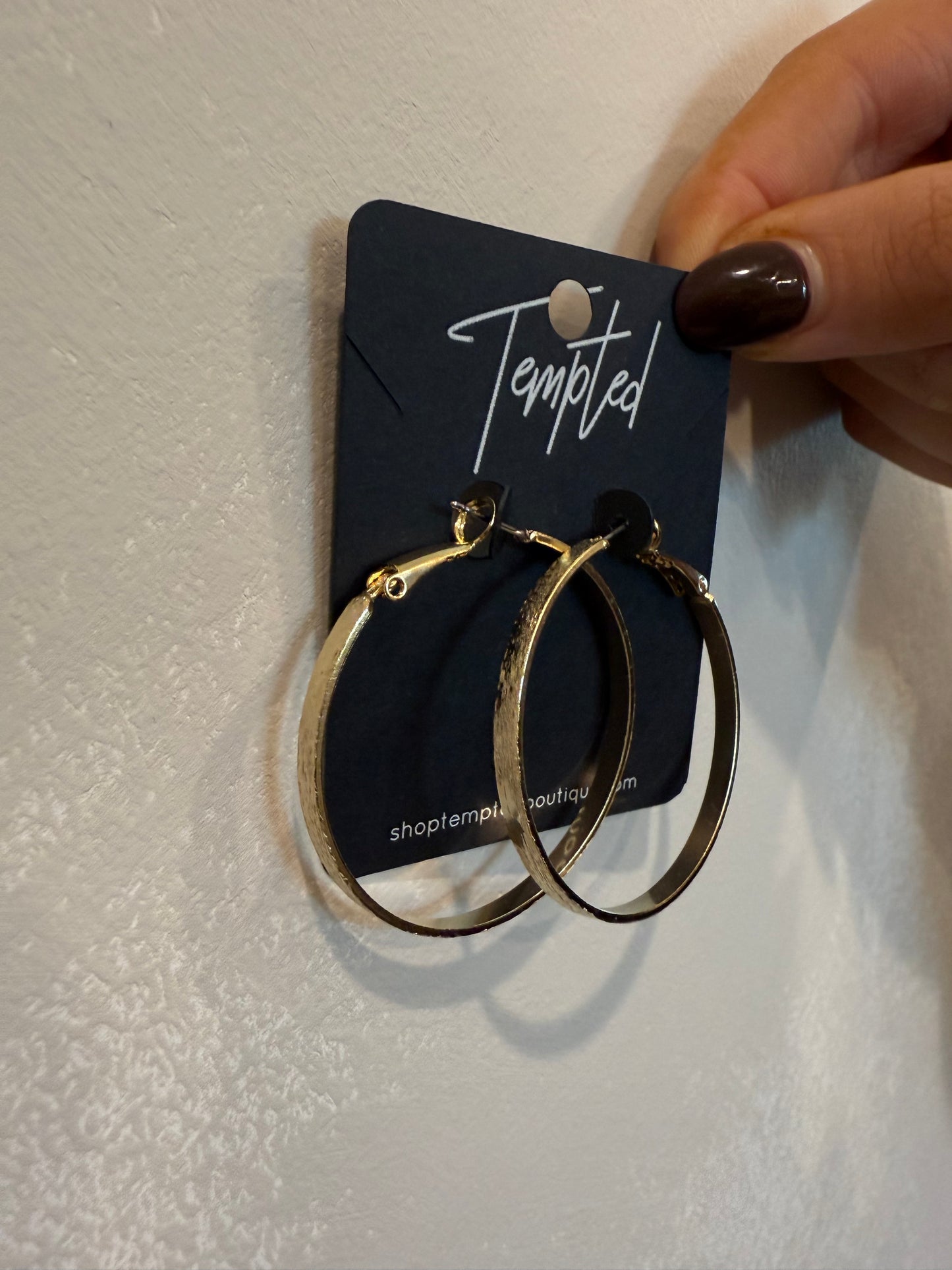 thin brass french clip earrings - brushed gold