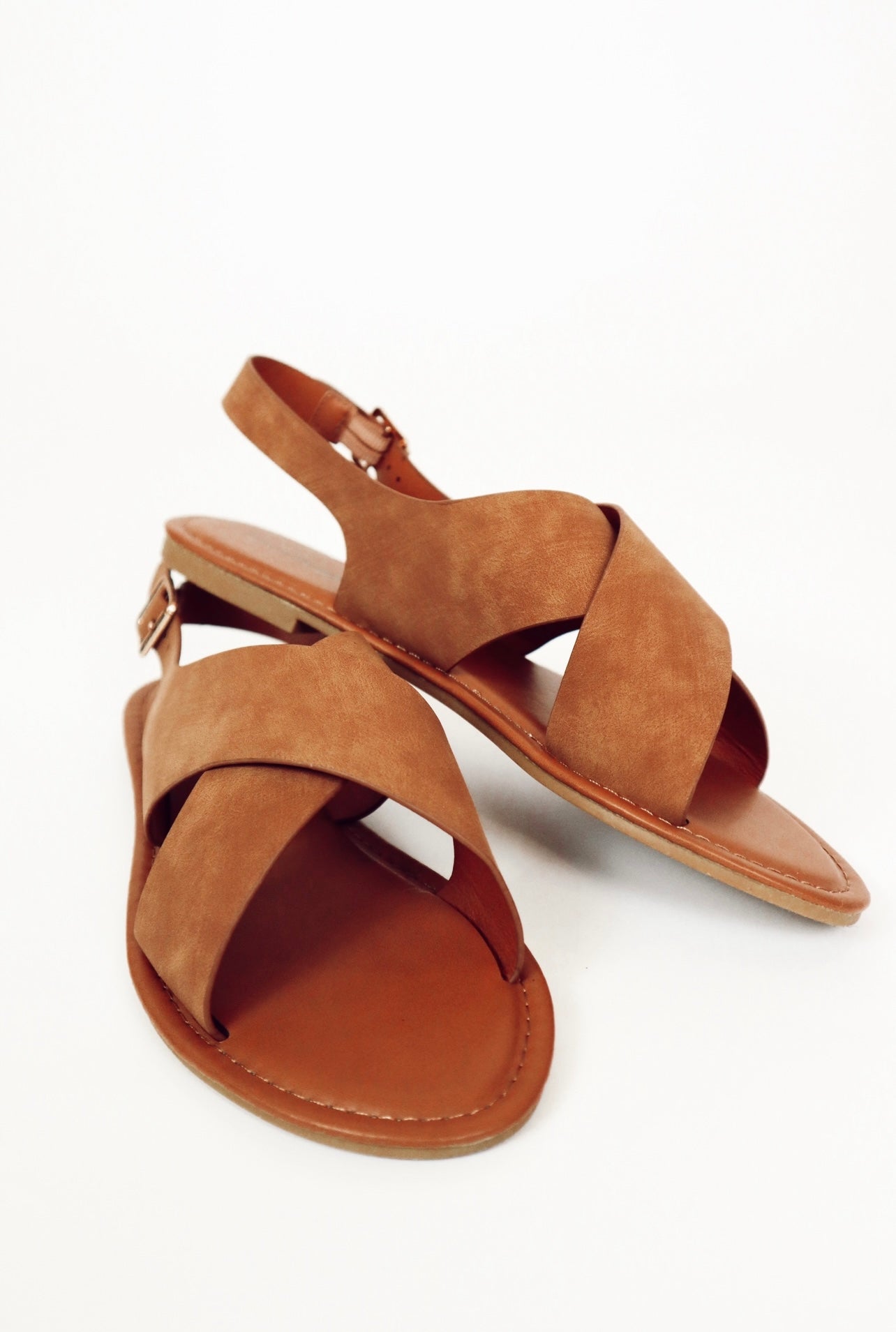 tan criss cross flats - 10
