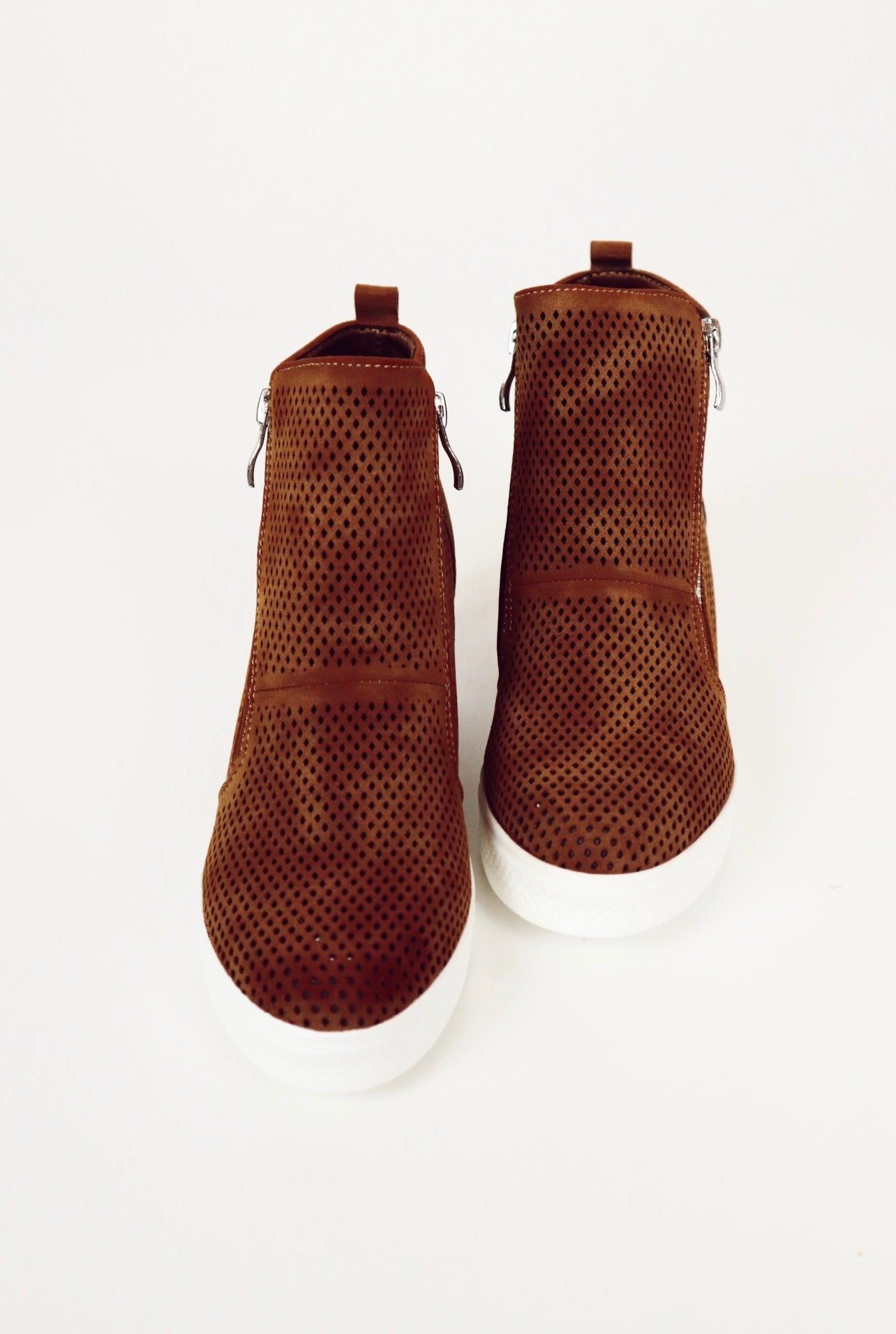 tan wedge booties - 7.5