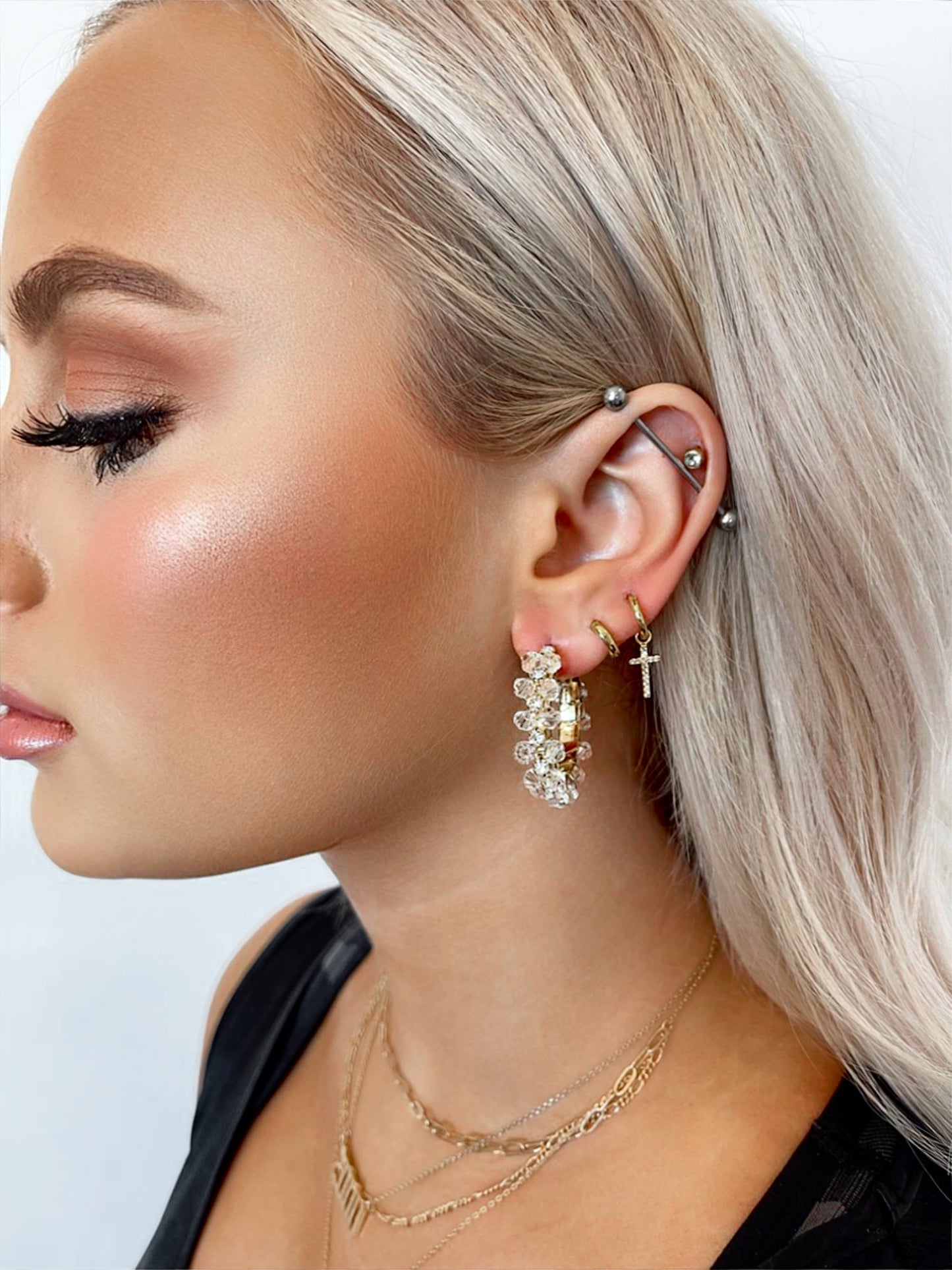 crystal hoops