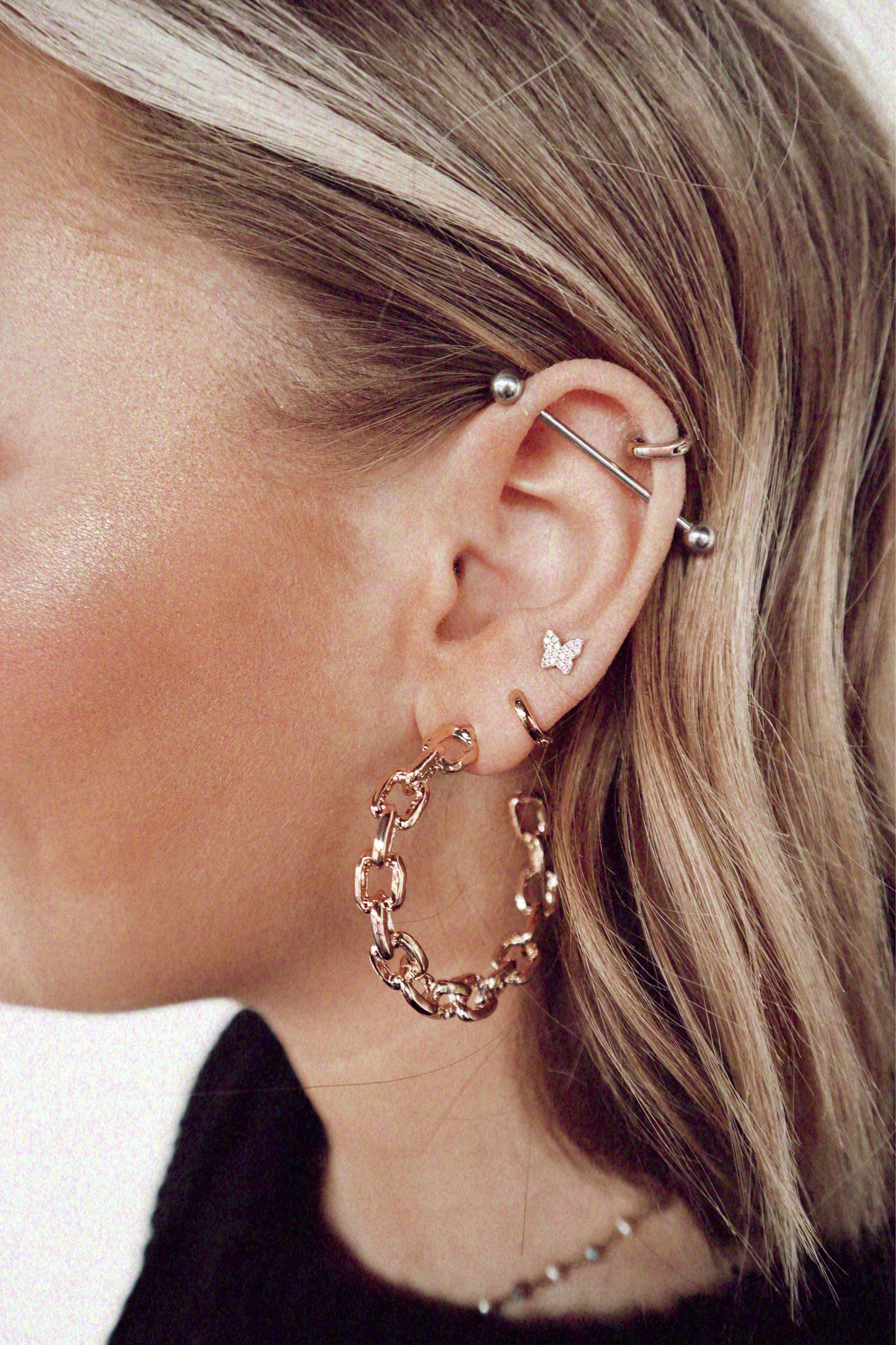 mini gold cuff hoops