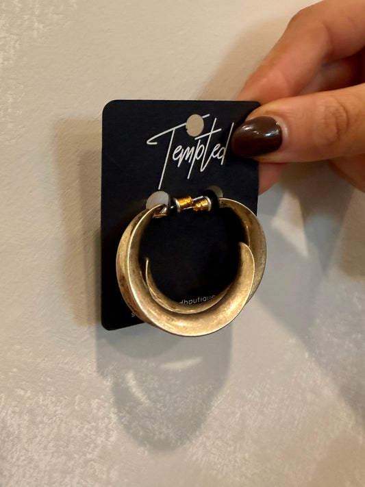 gradual open hoops - brushed gold