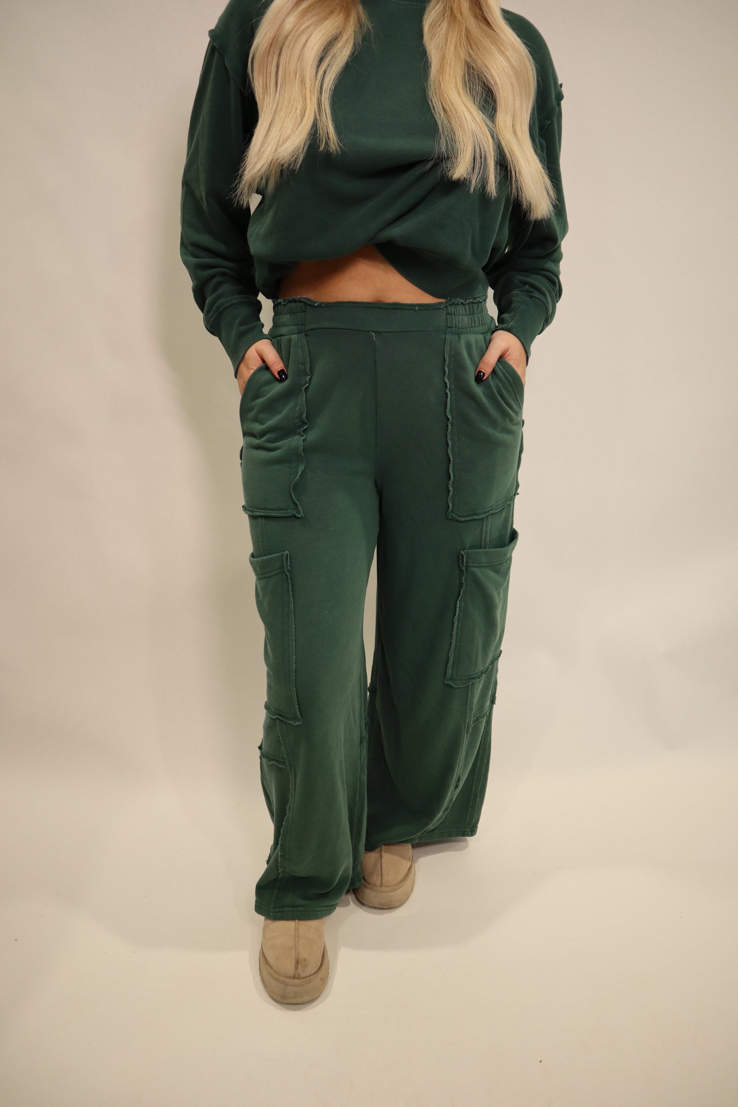 dark green cargo pocket pants