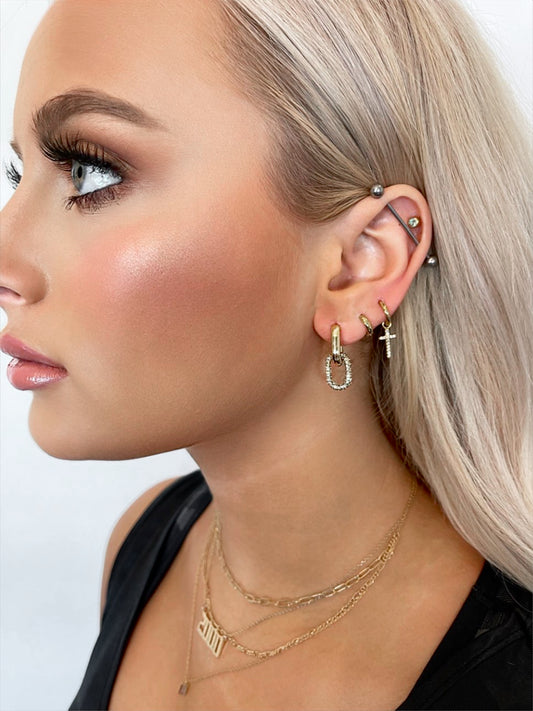 rhinestone link earrings