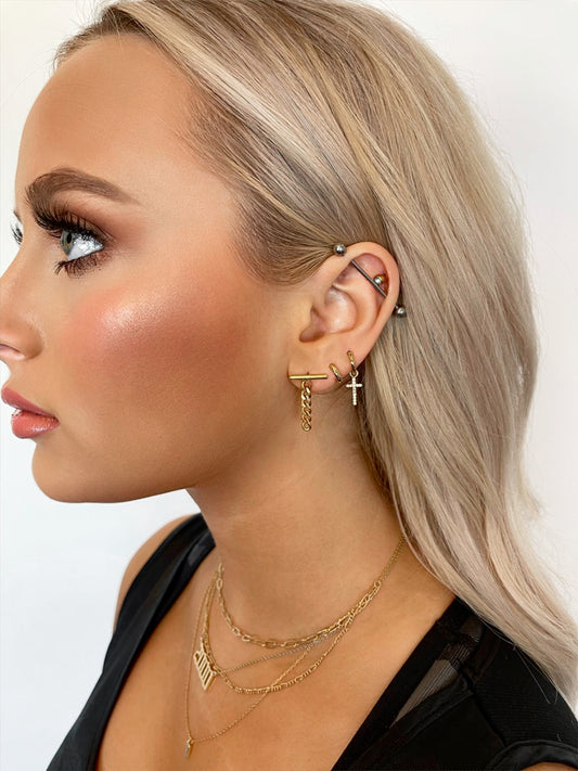 bar chain earrings