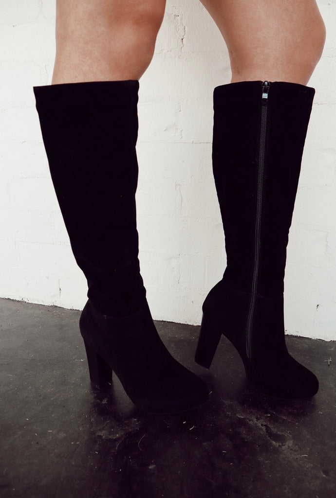 suede black boots